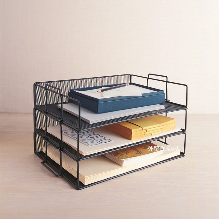 可叠加文件篮桌面档案收纳层架