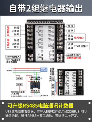 计数器电子数显红外线自动感应工业点数机输送带点数流水线记数器