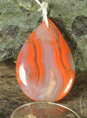 优化北票战国红红缟玛瑙毛衣链