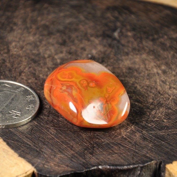 特价瑕疵品天然北票战国红缟玛瑙小手把件B21号男女处女座幸运石