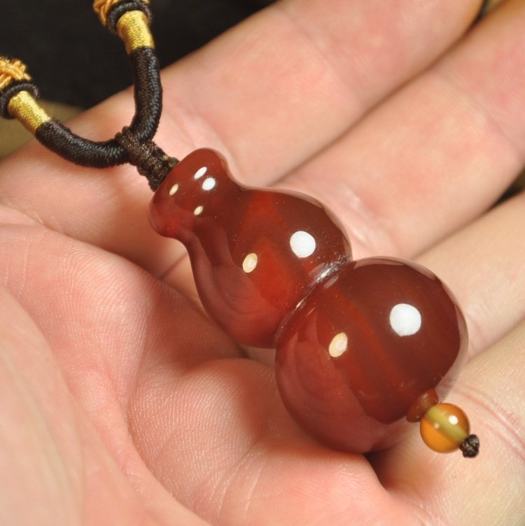 天然缠丝红缟玛瑙腰缠万贯10象形葫芦男士挂件吊坠女士毛衣链