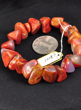 红缟玛瑙北票战国红不规则手链
