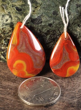 吊坠红缟玛瑙情侣款北票战国红