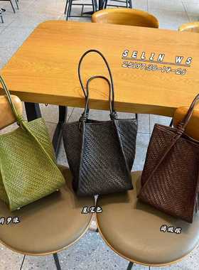 2025新款真皮编织女包女生托特包内胆包单肩包斜挎包25197