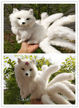 狐狸兔毛模型桌面玩具