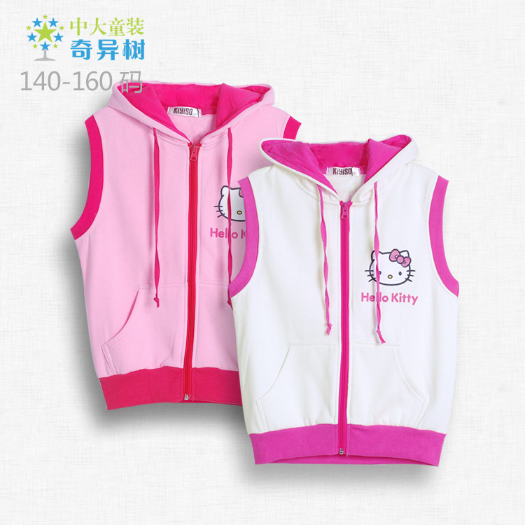 中大童童装少女童2020春秋装新款连帽儿童加绒马甲拉链衫背心马夹在类目 童装/婴儿装/亲子装, 马甲中 - 来自Buy2taobao.com提供专业的淘宝代购服务