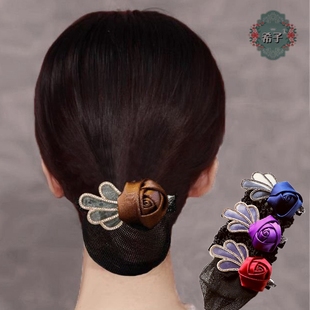 新款高档职业头花银行酒店美容上班盘头发网兜工作扎头发专用发夹