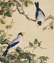 饰画 郎世宁花鸟高清艺术微喷画心宫廷国画客厅玄关书房酒店挂画装