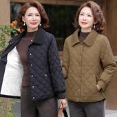 中老年女加绒棉服妈妈装 洋气2025冬季 新款 纯色翻领小个子棉袄外套