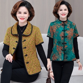 短袖 妈妈装 2022秋冬款 加绒棉袄中老年女洋气衣服保暖马甲背心外套