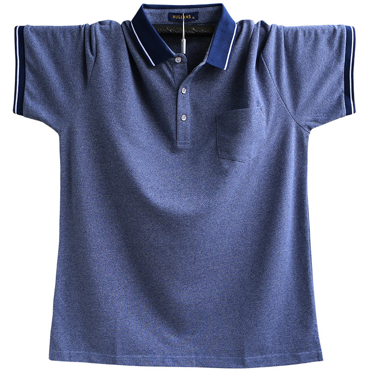 包邮大码肥佬短袖t恤男纯棉翻领t恤衬衫领夏装欧美特大码加肥加大