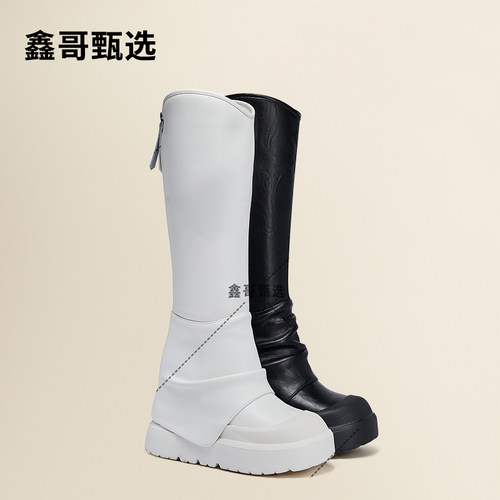 鑫哥14cm内增高女款不过膝长筒靴