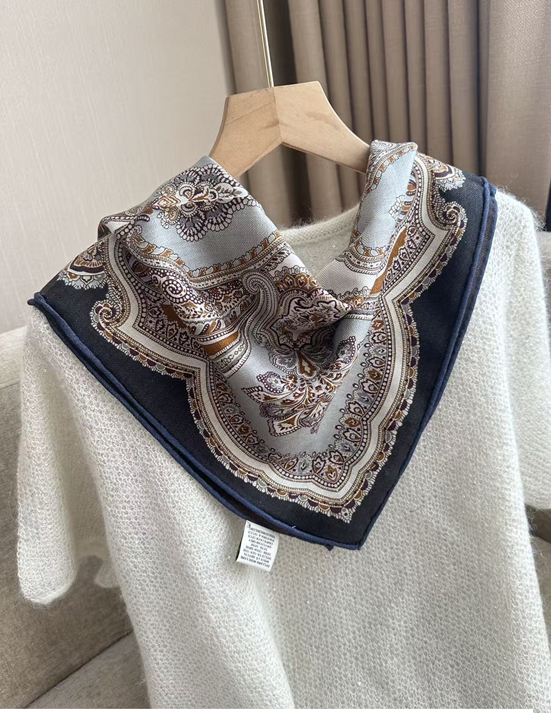 摩洛哥风情！复古佩斯利花纹丝毛围巾女秋冬季真丝羊毛方巾披肩