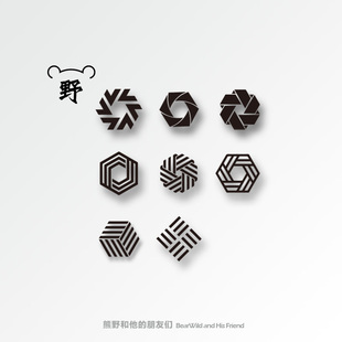 熊野纹身贴/循环旋转不停歇 简约线体六边形 文艺图标手指情侣小
