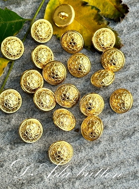 v061 15mm亮金保色金星复古纽扣 恒久的停留