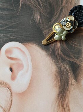 原创设计日本材料台湾制作发饰发夹一字夹边夹 淑媛女蝴蝶花卉