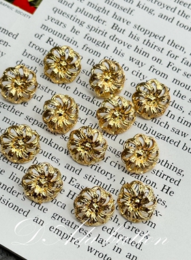 jp26 13mm 日本风车花金色装饰复古钮扣 好配角
