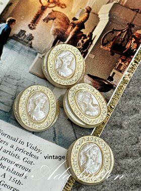 v008  22mm珍珠美人复古纽扣 倾城之恋浪漫典雅