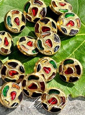 v024 15mm美国中古复古珐琅纽扣 洒脱个性