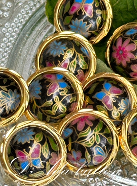 v037 21mm 欧洲贵族印花复古纽扣.孤品.日本热门