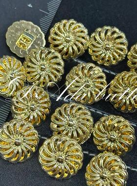 jp41-18mm 日本风车花朵金色装饰钮扣 优雅静瑟