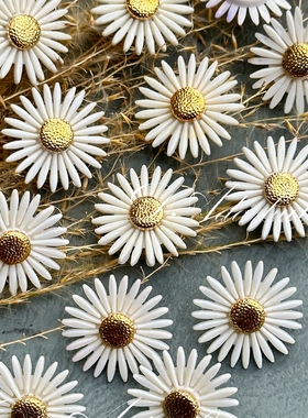 jp37 22mm日本白色菊花复古钮扣 爱情的甜和温暖