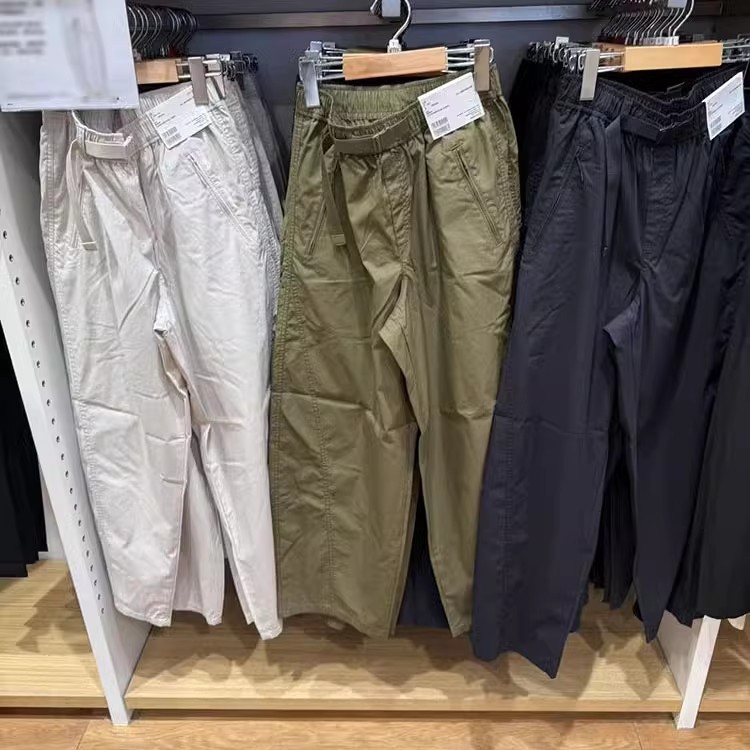 2025新款女休闲裤松紧腰工装裤宽松束脚防晒伞兵裤阔腿裤481028