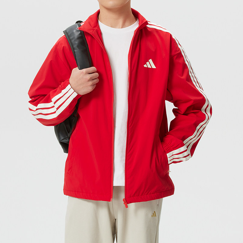 阿迪达斯adidas外套男装春季新款运动服跑步健身休闲梭织正品夹克