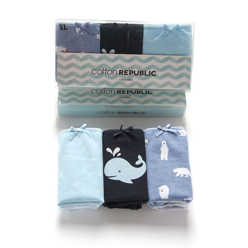 棉花共和国女士内裤低腰动物印花