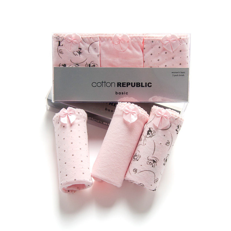 3棉花共合国纯棉内裤全棉百分之百时代100%女性惑舒适棉质面料官方