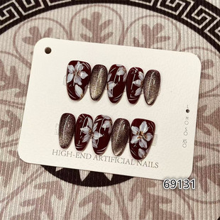 【D1426】中杏仁L号 穿戴甲美甲光疗甲指甲片新娘甲假指甲贴片