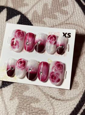 【D765】日式椭圆XS号 穿戴甲美甲光疗甲指甲片新娘甲假指甲贴片