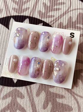 【D1178】日式椭圆S号 穿戴甲美甲光疗甲指甲片新娘甲假指甲贴片