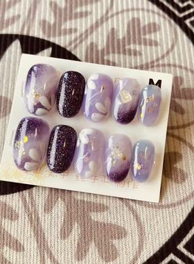 【D1136】日式椭圆M号 穿戴甲美甲光疗甲指甲片新娘甲假指甲贴片