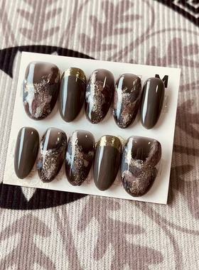 【D1260】中椭圆M号 穿戴甲美甲光疗甲指甲片新娘甲假指甲贴片