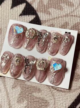 【D845】中椭圆M号 穿戴甲美甲光疗甲指甲片新娘甲假指甲贴片