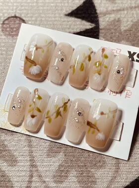 【D494】短梯XS号 穿戴甲美甲光疗甲指甲片新娘甲假指甲贴片