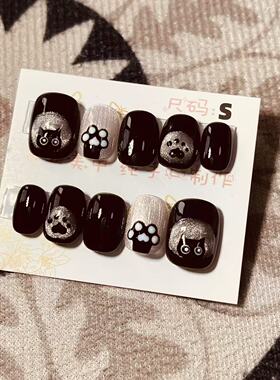 【D721】短圆S号 穿戴甲美甲光疗甲指甲片新娘甲假指甲贴片