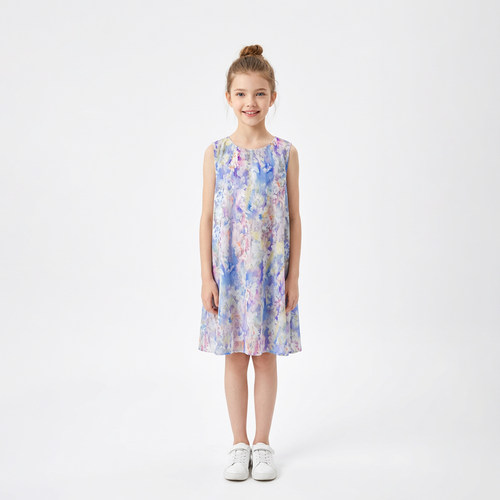 圆领无袖背心裙夏装女孩公主裙子