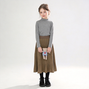 时髦春装 2026新款 女中童半身裙肌理感A字裙1051 Emily童装 Hello