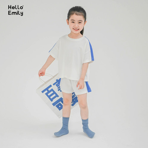 休闲两夏女童纯棉运动套装