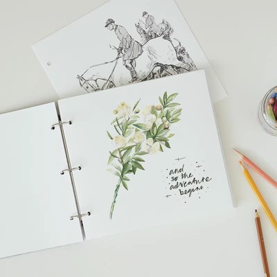 错位水彩本 方形绘画本素描画画钢笔淡彩速写手绘涂鸦图画夹本子