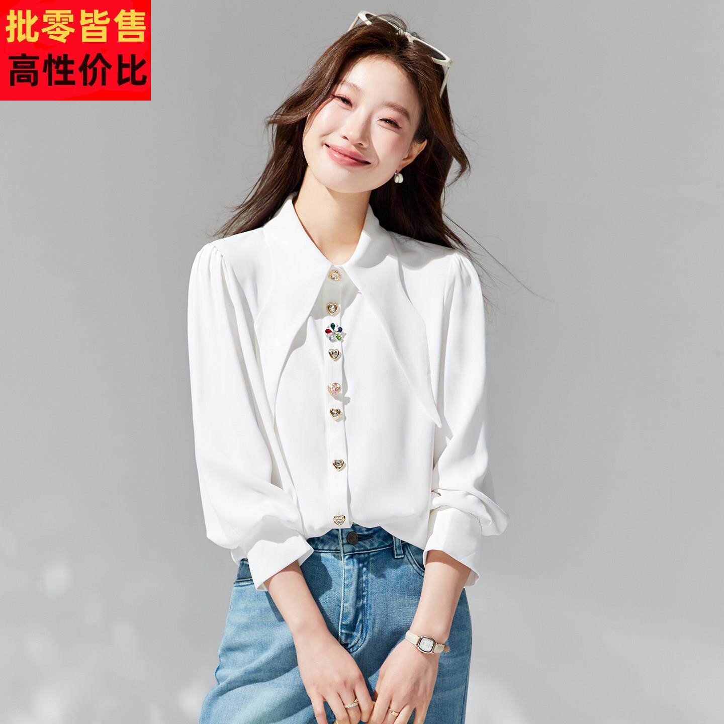 春装衬衫女款2026年新款女装法式小资别致上衣高级感轻奢女士衬衣