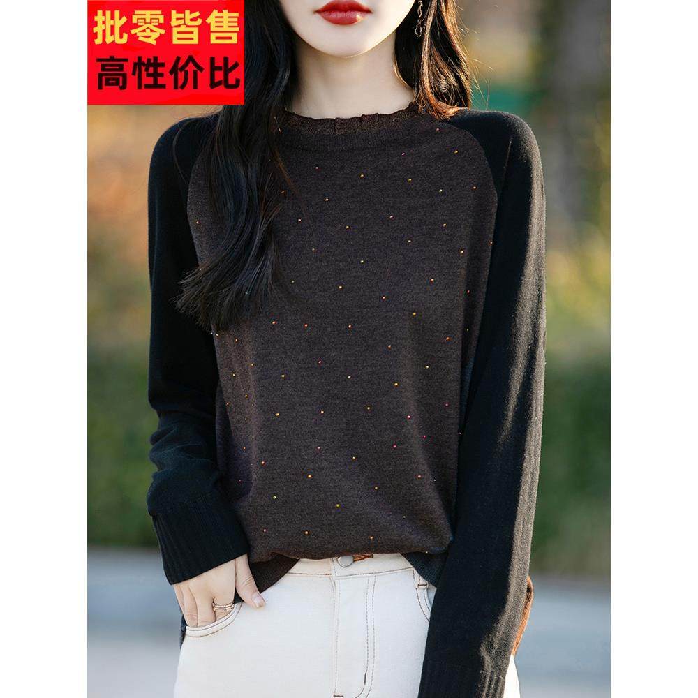 蕾丝打底衫2025新款今年流行爆款胖mm春秋大码毛衣遮肚子显瘦上衣