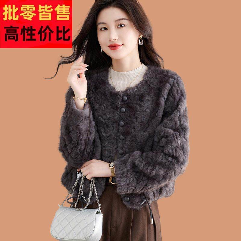 仿水貂绒皮草大衣短外套女2025秋冬新款皮毛一体高档加厚保暖开衫,女装/女士精品,短外套,淘宝优惠券,粉丝福利购,淘宝优惠卷