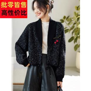 2025秋冬新款复古小香风气质针织开衫显瘦保暖加厚高级感短外套女