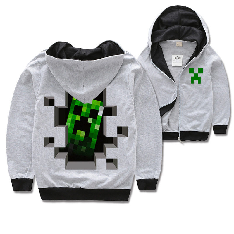 男童春秋洋气卡通我的世界ＭＣ纯棉上衣薄款外套儿童宝宝连帽童装