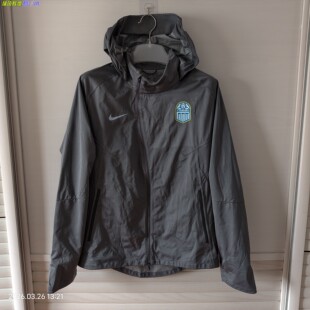 正品球员版NIKE耐克连帽外套斜拉链鲨鱼皮足球训练服风雨衣