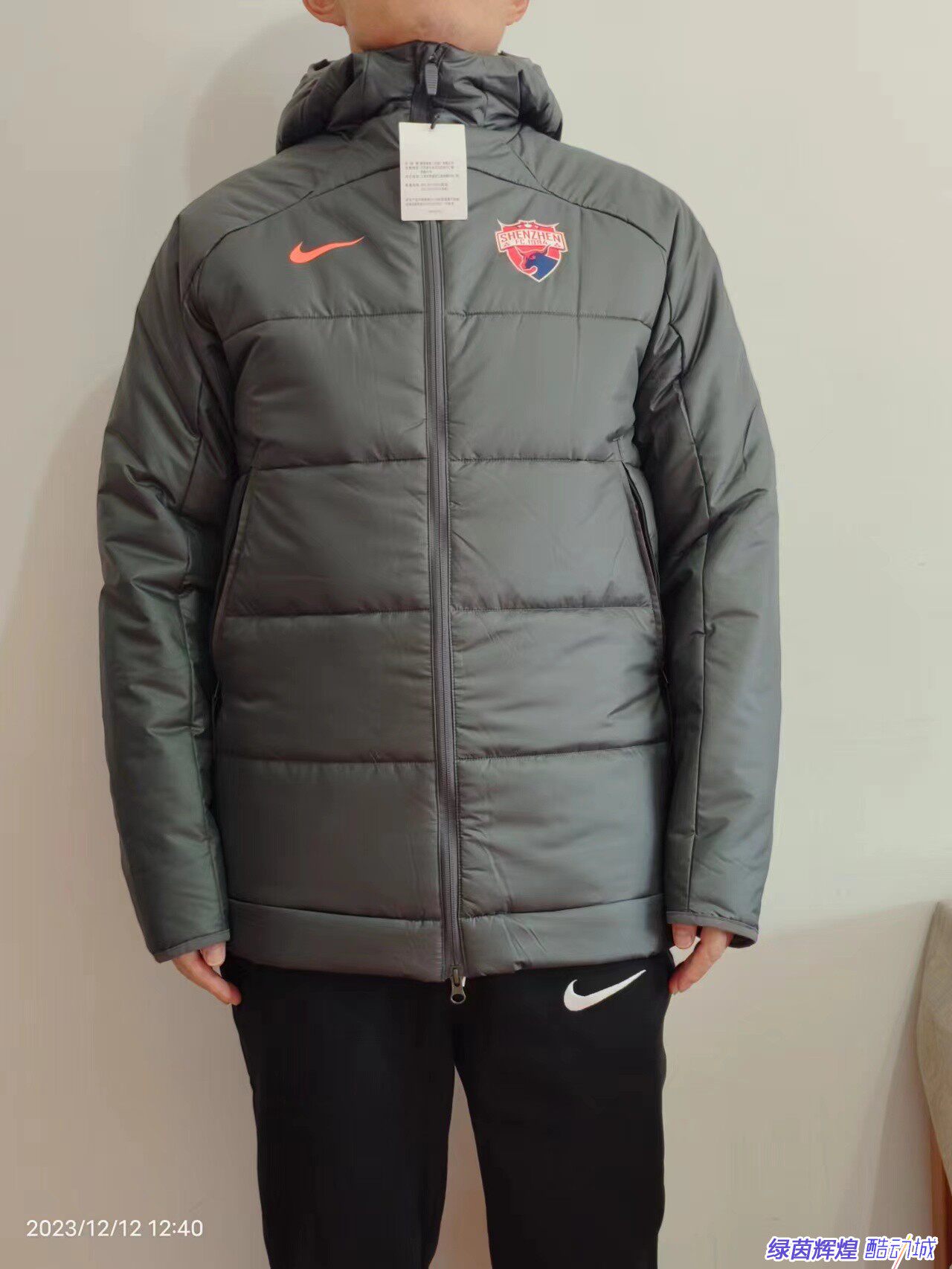 DX4648正品耐克NIKE中超球员版棉服中长款拼接外套加长足球棉衣