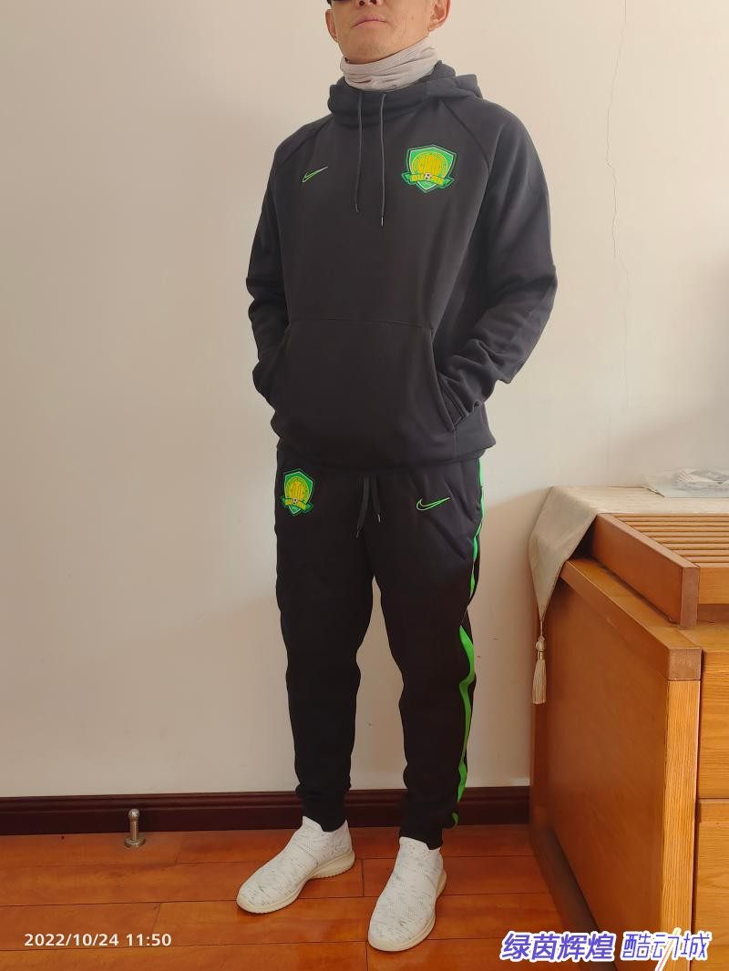 CJ1352中超国安正品NIKE耐克足球训练套装加厚抓绒连帽卫衣CJ1322